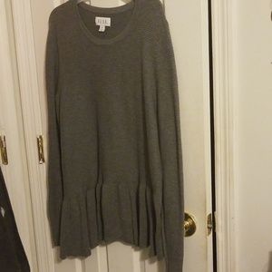 Plus Size Grey Peplum Top